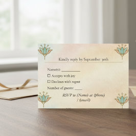 Alte ägyptische Elegant Lotus RSVP Card