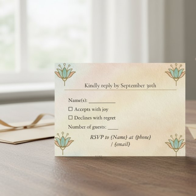 Alte ägyptische Elegant Lotus RSVP Card (Elegant lotus RSVP)