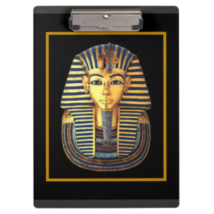 Alte ägyptische Goldmaske von König Tutankhamun Klemmbrett