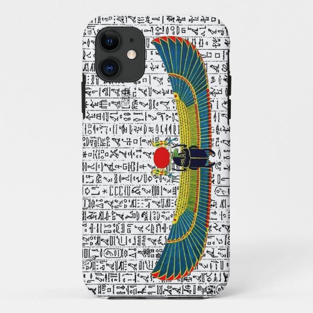Alte ägyptische Gott Scarab Hieroglyphics Design Case-Mate iPhone Hülle (Rückseite)