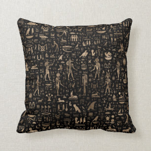 Alte ägyptische Götter und Hieroglyphen Kissen