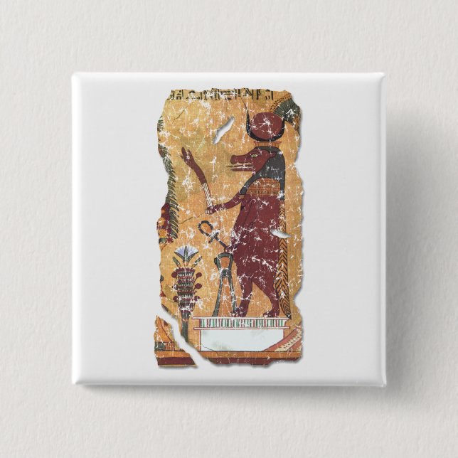 Alte ägyptische Göttin Hathor Button (Vorderseite)