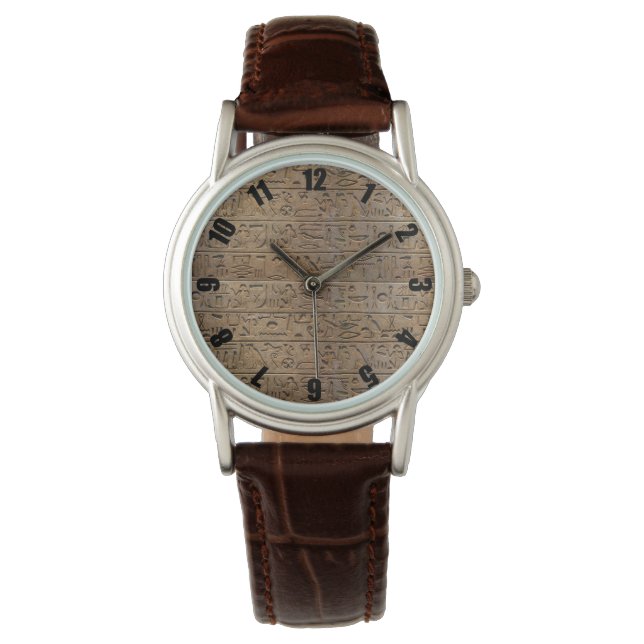 Alte ägyptische Hieroglyphen Armbanduhr (Vorderseite)