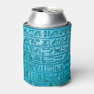 Alte ägyptische Hieroglyphen Blue Can Cooler Dosenkühler