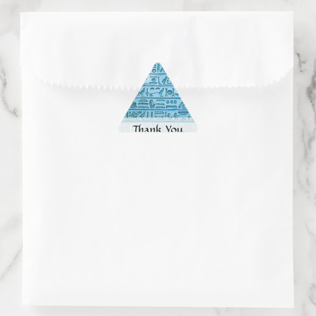 Alte ägyptische Hieroglyphen Blue Triangle Sticker (Tasche)