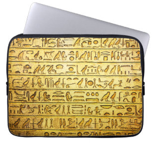 Alte ägyptische Hieroglyphen gelb Laptopschutzhülle