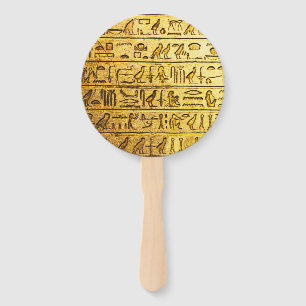 Alte ägyptische Hieroglyphen Gelber Handfan Fächer