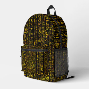 Alte ägyptische Hieroglyphen, Gold und Schwarz Bedruckter Rucksack