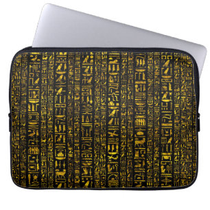 Alte ägyptische Hieroglyphen, Gold und Schwarz Laptopschutzhülle