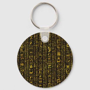 Alte ägyptische Hieroglyphen, Gold und Schwarz Schlüsselanhänger
