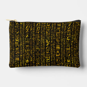 Alte ägyptische Hieroglyphen, Gold und Schwarz Zubehörtasche