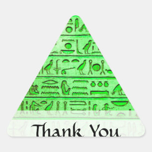 Alte ägyptische Hieroglyphen grün Dreieckiger Aufkleber