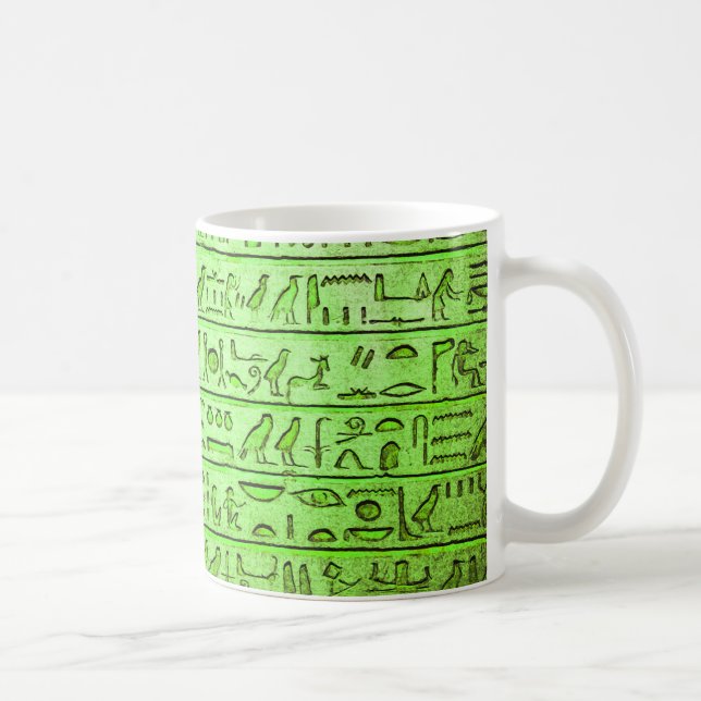Alte ägyptische Hieroglyphen grün Kaffeetasse (Rechts)