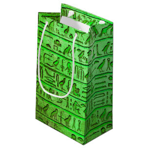 Alte ägyptische Hieroglyphen grün Kleine Geschenktüte