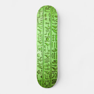 Alte ägyptische Hieroglyphen grün Skateboard