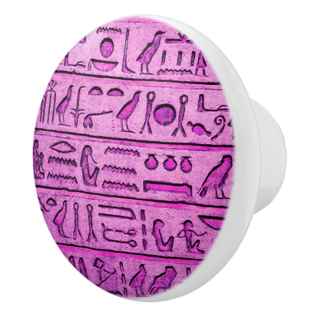 Alte ägyptische Hieroglyphen Lila Keramik Knob Keramikknauf (Rechts)