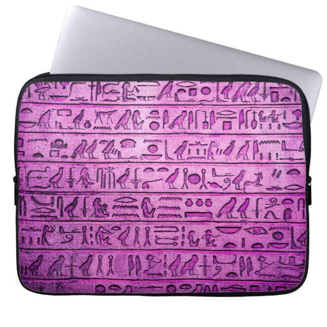 Alte ägyptische Hieroglyphen Lila Laptop-Sieb Laptopschutzhülle (Vorderseite)