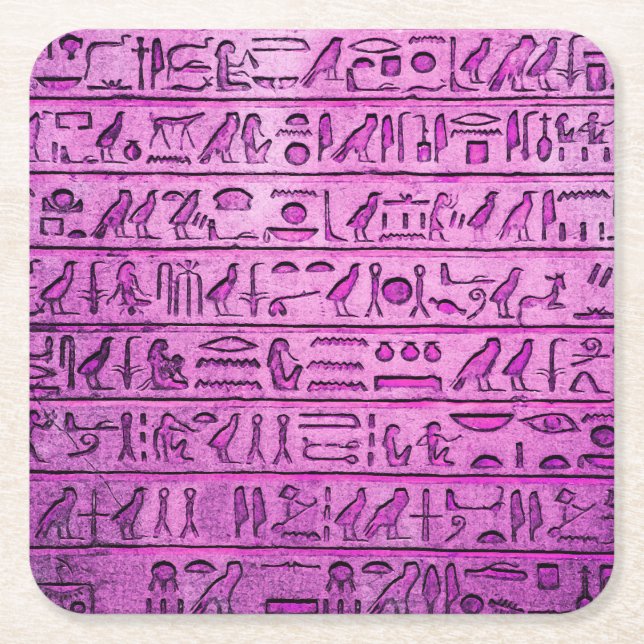 Alte ägyptische Hieroglyphen Lila PapierUntersetze Rechteckiger Pappuntersetzer (Vorderseite)
