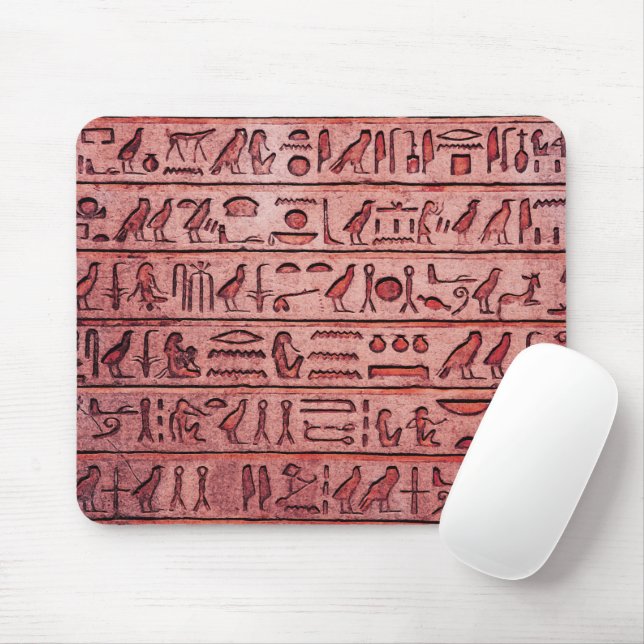 Alte ägyptische Hieroglyphen Rote Maus Pad Mousepad (Mit Mouse)