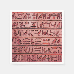 Alte ägyptische Hieroglyphen Rote Napkins Serviette
