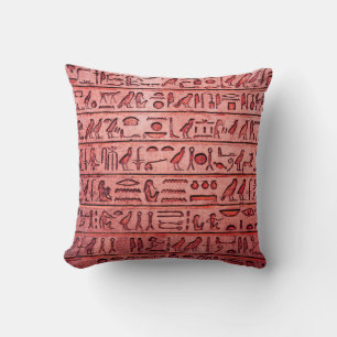 Alte ägyptische Hieroglyphen - Roter Platz-Pillow Kissen