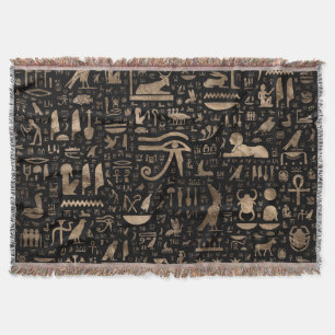 Alte ägyptische Hieroglyphen - Schwarz und Gold Decke