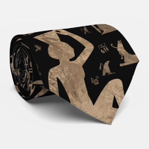 Alte ägyptische Hieroglyphen - Schwarzes und Gold Krawatte