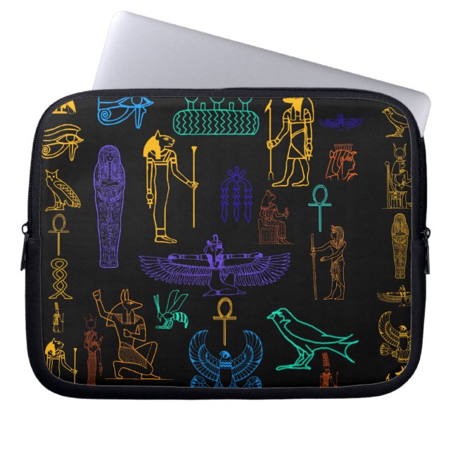 Alte ägyptische Hieroglyphen & Symbole Laptopschutzhülle (Vorderseite)