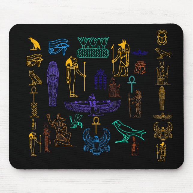 Alte ägyptische Hieroglyphen & Symbole Mousepad (Vorne)