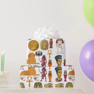 Alte ägyptische Hieroglyphie-Muster Pharao Geschenkpapier