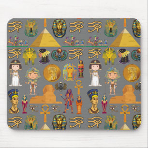 Alte ägyptische Hieroglyphie-Muster Pharao Mousepad
