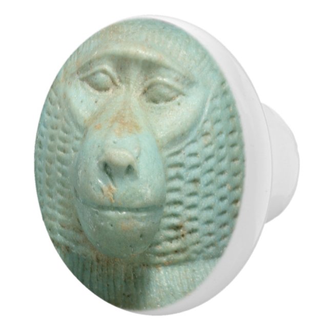 Alte Ägyptische Jade Baboon Snout Museumsstatue Keramikknauf (Rechts)