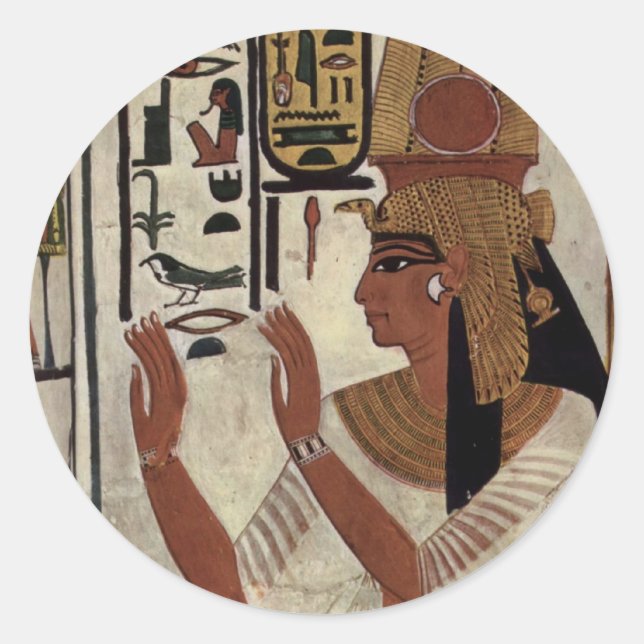 Alte ägyptische Königin [Nefertari] Runder Aufkleber (Vorderseite)