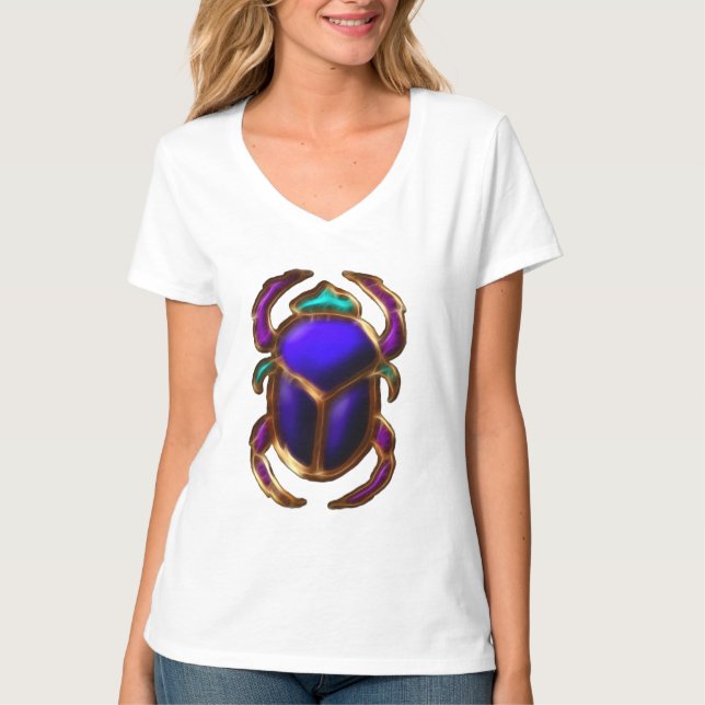 Alte ägyptische Mystische Skarab Kunst T-Shirt (Vorderseite)