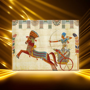 Alte ägyptische Pharao Ramses II. farbenfrohe Zeic Postkarte