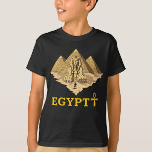 Alte ägyptische Pyramide-Sphinx-heilige Geometrie T-Shirt