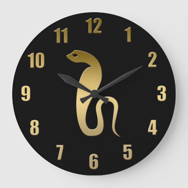 Alte ägyptische Schlange - Göttin Renenutet Große Wanduhr (Vorderseite)