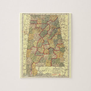 Alte Alabama-Karte Kongressbezirke (1911)