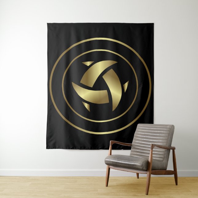 Alte Alien Symbole Gold Crop Circle Wandteppich (Beispiel)