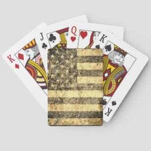 Alte amerikanische Flagge Grunge 4 Spielkarten