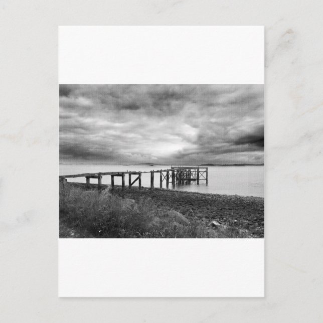 Alte Anlegestelle am Silver Sand Beach, Schottland Postkarte (Vorderseite)