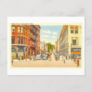 Alte Ansicht der Bridge Street, Springfield, Mass. Postkarte