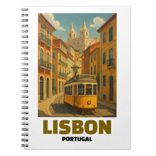 Alte Ansicht von Lissabon, Portugal, Retro-Straßen Notizblock