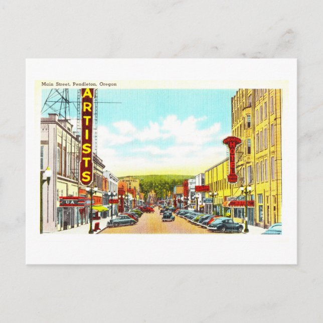 Alte Ansicht von Pendleton, Oregon, Postkarte (Vorderseite)