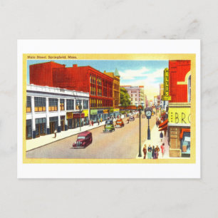 Alte Ansicht von Springfield, Massachusetts, Postkarte