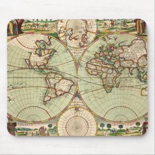 Alte Antike Allgemeine Weltkarte Mousepad
