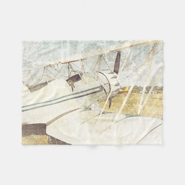 Alte antike Flugzeuge Flugzeuge Fleece Blanken (Vorderseite (Horizontal))