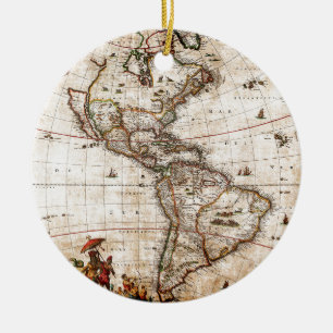 Alte Antike Nord- und Südamerika Karte Keramikornament
