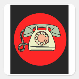Alte antike Retro-Telefone Quadratischer Aufkleber