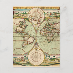 Alte antike Vintage Karte Weltpostkarte